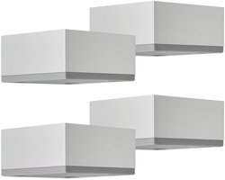 4x meubelpoten MOTEL 65 x 65 mm hoogte 35 mm zilver-look geanodiseerd van SOTECH