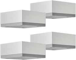 4x meubelvoeten MOTEL 65 x 65 mm hoogte 25 mm zilver-look geanodiseerd van aluminium van SotecH