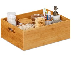 4x opbergbox bamboe - opbergdoos - houten opbergmand - opbergkist - opbergbak