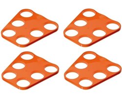 4x Oranje plastic bier trays 6 biertjes - Bierblad - Biertray - Holland/Oranje artikelen