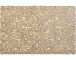 4x Rechthoekige gevlochten placemats glanzend goud 30 x 45 cm - Zeller Tafeldecoratie - Borden onderleggers van kunststof
