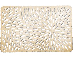 4x Rechthoekige placemats glanzend goud 29 x 44 cm - Zeller Tafeldecoratie - Borden onderleggers van kunststof