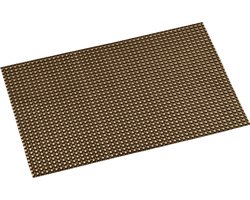 4x Rechthoekige placemats messing geweven 29 x 43 cm - Messing placemats/onderleggers - Kunststof tafeldecoratie