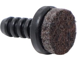 4x Ronde Lamellenstoppen met Vilt voor Buisstoelen (Ø 6-8 mm) - Zwarte Viltglijders