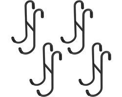 4x Rvs Douchehaak voor Handdoeken - Over Deur Hanger voor Glazen Deuren