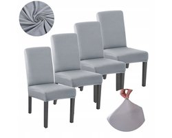 4x Stoelhoes Lichtgrijs Glad - Duurzaam & Elastisch