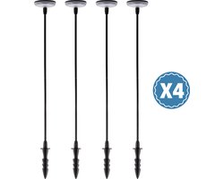 4x Sunflower Solar Tuinlamp Zwart
