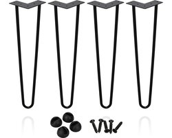 4x Tafelpoten staal Haarspeld tafelpoten Heavy Duty tafelpoten staal DIY tabel frame 2 stokjes 45cm