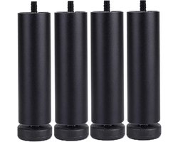 4x Verstelbare Metalen Meubelpoten Zwart - Ideaal voor Sofa, Kast en DIY Projecten (Diverse Hoogtes)