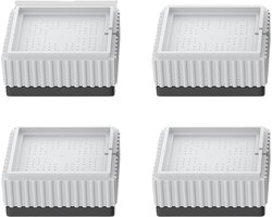 4x Vierkante Meubelverhoger - Tafelpoot Meubel Stapelbaar Wasmachine Verhoger