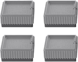 4x Vierkante Meubelverhoger - Tafelpoot Meubel Stapelbaar Wasmachine Verhoger Grijs
