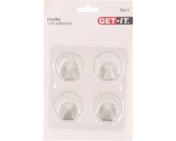 4x Zelfklevende rvs keuken/badkamer/kleding/ophang haakjes