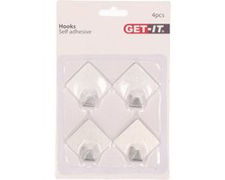 4x Zelfklevende rvs keuken/badkamer/kleding/ophang haakjes
