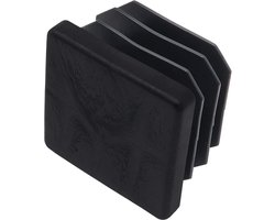 4x Zwarte Kunststof Stoopdoppen Vierkant 40x40mm voor Buisstoelen