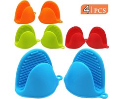 4XPannenlap - Hittebestendige Siliconen Ovenwanten - Antislip - Keukenwanten - Set Van 4 Stuks