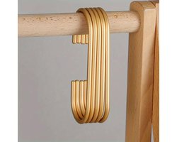 5 C-vormige haken | Goudkleurig aluminium | Home / Garderobekast / Kledingwinkel | Dubbel doel: tentoonstellen en opbergen