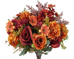 5-Delig kunstbloemstuk - Kunstrozenboeket Woondecoratie voor binnen en buiten Plantenbakken Feest- en bruiloftdecoraties