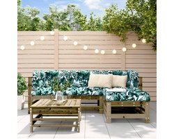 5-delig. Tuinloungeset met kussens, geïmpregneerd grenenhout, outdoor meubelsets, tuinmeubelsets, balkonmeubelsets, terrasmeubelsets voor terras, tuin, balkon