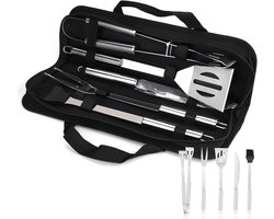 5-delige BBQ-set, roestvrijstalen BBQ-set, BBQ-gereedschap, BBQ-accessoires, tuin, buiten, wandelen
