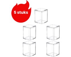 5-delige blinde doos opbergdisplay - vitrine voor één pop - stofdichte displaydoos voor beeldjes - transparant