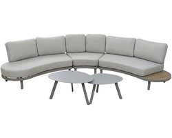 5-Delige loungeset Bari | Beige & Camel | Incl. 2 Secli Bijzettafels