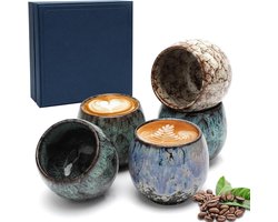 5-delige set espressokopjes van keramiek, 110 ml - mokkassen zonder handvat, kleine koffiekopjes - ideaal verjaardagscadeau voor vrouwen, mannen, beste vriendin.