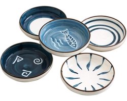 5-delige set snackschalen - mini-kruidenschaal Ø 87 cm - keramische schoteltjes - kleine borden - serviesgerei