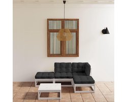 5-delige set tuinmeubelen met kussens, massief grenen, tuinmeubelset, terrasmeubelset, balkon, terras, tuin, balkon