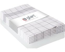 5-delige set van grijze theedoeken en keukendoeken (50x70 cm) - 100% katoen, voorgewassen, absorberend, zacht en pluisvrij