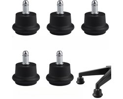 5-delige set – Vaste stoelglijders – Accessoires voor draaistoelen – Verdikte versie – Geschikt voor barkrukken, kapperskrukken, kappersstoelen – Zwart