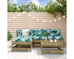 5-delige tuinmeubelset met kussens, geïmpregneerd grenenhout, terrasmeubelsets, tuinmeubelsets, outdoor meubelsets, balkonmeubelsets voor terras, tuin, balkon