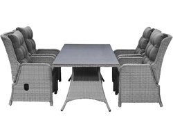 5-delige tuinset | 4 Dublin verstelbare stoelen (MG) | 180cm tafel (Keramiek)