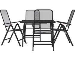 5-delige Tuinset | Tuinmeubelset | Zitgroep metaalgaas antracietkleurig