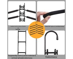 5-in-1 Kledinghanger 40x38cm - EVA/IJzer Antislip Dikke Hanger - Meervoudig Gebruik voor Jas, Broek, Sjaal - Kast Organizer - Zwart - 1 stuk