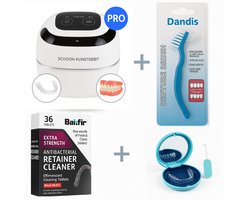 5-in-1 Professionele Aligner & Retainer Schoonmaakset – Ultrasone Reiniger, Luxe Case met Remover, Reinigingstabletten & Borstel – Voor Invisalign & Nachtbeugels