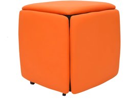 5-in-1 zitkubus – Voor woonkamer en slaapkamer – Comfortabele zitkubus met zwenkwielen – Grijs, Zwart, Blauw