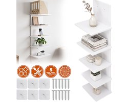 5-Laags Wandplank Systeem, Wandgemonteerde Boekenkast Met Planken, Opbergsysteem Voor Interieurartikelen.