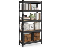 5 -laags zware plank plank - opslagrek - rekken - robuust staal - 30 cm x 75 cm x 150 cm