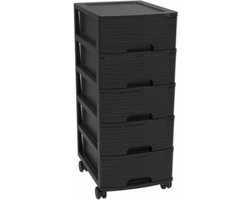 5 laden opbergkast met laden - Zwart - 26,7 x 36 x 62,8 cm