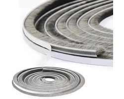 5 meter zelfklevende polypropyleen grijze borstelafdichting voor schuifdeuren, ramen en kasten - breedte 9 mm x hoogte 23 mm