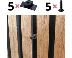 5 ophangclips voor akoestisch wandpaneel inclusief 5 * m4 Bout - [Geschikt voor panelen met latafstand van 13 MM] - Boren niet nodig- voordeelverpakking - 2 * m4 bout in 20 mm - Akupanel ophangfunctie - wandpaneel accesoires