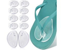 5 paar siliconen teenslippers, 1 groot + 4 kleine teenbeschermers, anti-breken, transparante middenvoetkussens ter verlichting van pijn en vermoeidheid van de voorvoet