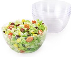 5-Pack Herbruikbare Saladekommen - Duurzaam Plastic, 3500ml Volume, Milieuvriendelijk, Perfect voor Meal Prep en Grote Bijeenkomsten