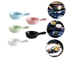 5-Pack - Kruidenschaal met handvatschaal - voor kaptafel, voorgerechtbord, kruidenschaal, kom, kom, saus, klein bord, sausbeker, kruidenschaal, sausschaal (multi-color)