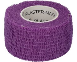 5-pack Plastermaxx Pleisters op rol Waterproof - Hypoallergene & elastische pleister - Paars - werkt zonder lijm - Rekbaar - anti allergisch - latex vrij - absorbeert bloed - afscheurbaar - lengte 450cm x breedte 2,8cm - voor thuis of op reis