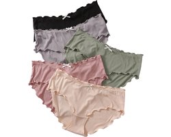 5-Pack Plus Size Slips met Strikjes – Comfortabel & Vrouwelijk - Maat 48 (2XL)