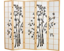 5 Panelen Vouwen Scherm - Hout en Schoji Papier Decoratieve Partitie