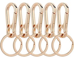 5 PCS metalen Sleutelhanger - Sleutelhanger - voor huis auto sleutels sleutelzoeker - voor Sauna Gym Zwembad ID Badge en Buitensporten - Gouden