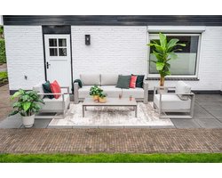5-persoons stoel-bank loungeset - Levanto - taupe - Garden Impressions