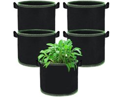 5 plantzakken - Non-woven stof - 3-gallon aardappelplantzakken - Met handvatten - Tomatenplantzakken - Geschikt voor balkon, terras, kas en tuin